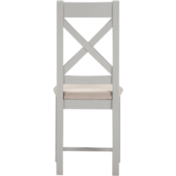 Seconique Windsor Sey of 2 Pebble Grey and Oat Fabric Cross Back Dining Chair - Size: Set of 2 - Pebble Grey/Oat Fabric - Wilko - thumbnail 5