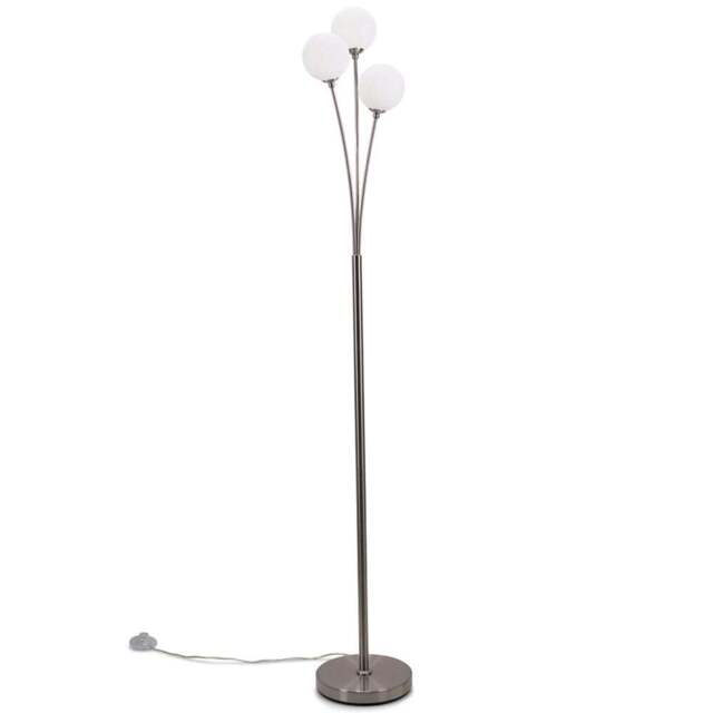 ValueLights Velika 3 Way Opaque Globe Chrome LED Floor Lamp - Size: 150 x 22 x 22cm - Silver - Wilko - image 1