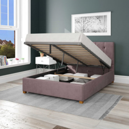 Aspire Hepburn Single Blush Plush Velvet Ottoman Bed - Pink - Aspire Beds - Wilko - thumbnail 3