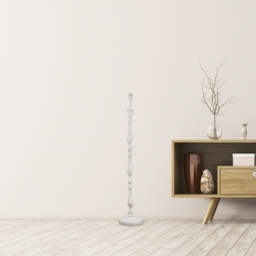 Lighting Collection Baldwin II White Candle Stick Spindle Floor Lamp Base 132cm - Size: 49 x 20 x 49cm - Cream - Wilko - thumbnail 3