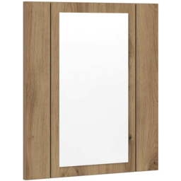 vidaXL Single Door Artisan Oak LED Bathroom Mirror Cabinet - Size: 45 x 40 x 12cm - Brown - Wilko - thumbnail 3