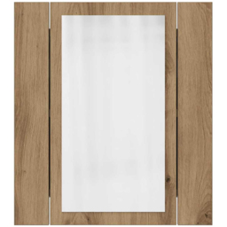 vidaXL Single Door Artisan Oak LED Bathroom Mirror Cabinet - Size: 45 x 40 x 12cm - Brown - Wilko - thumbnail 6