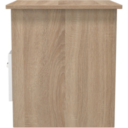 Crowndale Contrast Single Drawer White Matt and Bardolino Oak Lamp Table Ready Assembled - Size: 50 x 44 x 44cm - White Matt & Bardolino Oak - Wilko - thumbnail 4