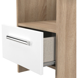 Crowndale Contrast Single Drawer White Matt and Bardolino Oak Lamp Table Ready Assembled - Size: 50 x 44 x 44cm - White Matt & Bardolino Oak - Wilko - thumbnail 7