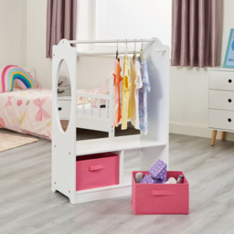 Liberty House Toys Kids Wooden Dress Up Unit Pink Fabric Boxes - Size: 71 x 61 x 30cm - Wilko - thumbnail 6