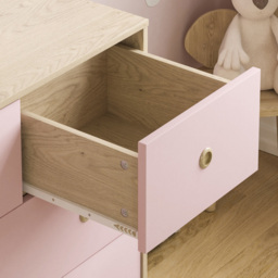 Junior Vida Neptune 5 Drawer Pink and Oak Storage Chest - Size: 5 Drawers - Wilko - thumbnail 5