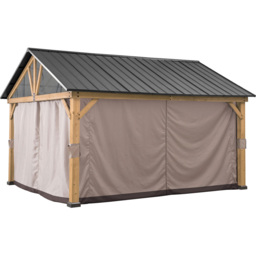 Sunjoy 4.6 x 4m Khaki Curtain for Cedar Gazebo(Gazebo Not Include) - Size: 1 x 208 x 378cm - Brown - Wilko - thumbnail 1
