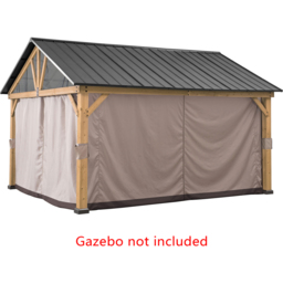 Sunjoy 4.6 x 4m Khaki Curtain for Cedar Gazebo(Gazebo Not Include) - Size: 1 x 208 x 378cm - Brown - Wilko - thumbnail 3