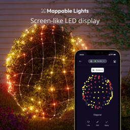 Twinkly 260 RGB Pearl Shaped LED Smart Net light 1.9 x 1.2m - Size: 11.5 x 20 x 18cm - White - Wilko - thumbnail 7