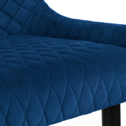 Julian Bowen Luxe 2 Seater Blue High Back Dining Bench - Size: Single - Black - Wilko - thumbnail 6
