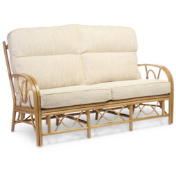 Desser Bali 3 Seater Beige and Cream Fabric Natural Rattan Sofa - Multi - Wilko - thumbnail 3