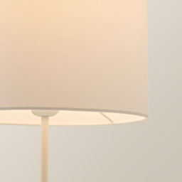 ValueLights Charlie Drum Shade White Table Lamp and Bulb - Size: 43 x 25 x 25cm - Wilko - thumbnail 4