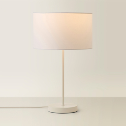 ValueLights Charlie Drum Shade White Table Lamp and Bulb - Size: 43 x 25 x 25cm - Wilko - thumbnail 6