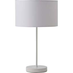 ValueLights Charlie Drum Shade White Table Lamp and Bulb - Size: 43 x 25 x 25cm - Wilko