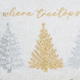 Treetops Glisten Embroidered Cushion White - All I want for Christmas - Wilko - thumbnail 3
