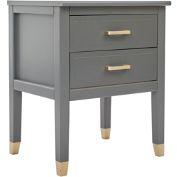 Palazzi 2 Drawer Grey Bedside Table - Wilko - thumbnail 3