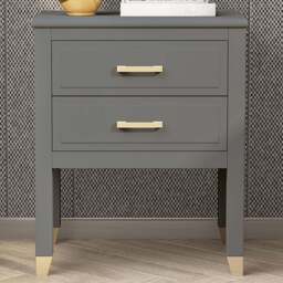 Palazzi 2 Drawer Grey Bedside Table - Wilko - thumbnail 1
