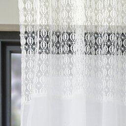 Esther Lace Voile Curtain - White - Wilko