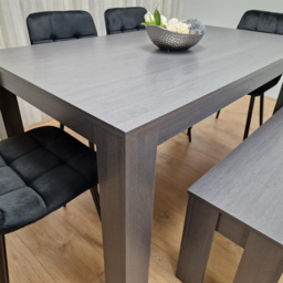 Kosy Koala 6 Seater Velvet Arrow Design Dining Bench Set Black and Dark Grey - Portland - Wilko - thumbnail 5