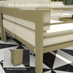 Outsunny 6 Seater Gold Aluminium Garden Sofa Set - Blonde - Wilko - thumbnail 5