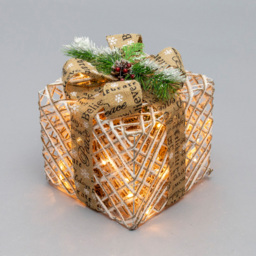 The Christmas Workshop Set of 3 Rattan LED Christmas Gift Box Lights - Wilko - thumbnail 3