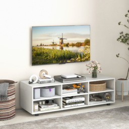 Costway 6 Shelf White TV Unit - Size: 126 x 50 x 12cm - Wilko - thumbnail 5