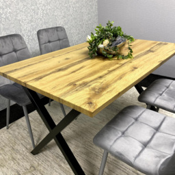 Kosy Koala 4 Seater MDF and Velvet Dining Table Set Grey - Brown - Wilko - thumbnail 6