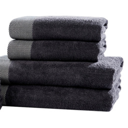 Rapport Home Tidal Charcoal Grey Cotton Face Cloth - Size: 0.1 x 30 x 30cm - Wilko - thumbnail 4