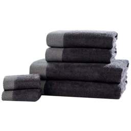 Rapport Home Tidal Charcoal Grey Cotton Face Cloth - Size: 0.1 x 30 x 30cm - Wilko - thumbnail 1