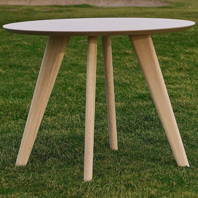 Florence Townsville 4 Seater Round Dining Table White and Oak - Furniture To Go - Wilko - image 1