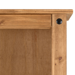 Seconique Corona 2 Door 3 Shelf Distressed Waxed Pine Bookcase - Brown - Wilko - thumbnail 7