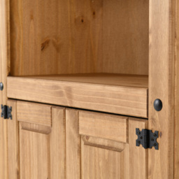 Seconique Corona 2 Door 3 Shelf Distressed Waxed Pine Bookcase - Brown - Wilko - thumbnail 6