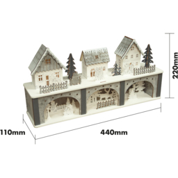 St Helens LED Light White and Grey Wooden Christmas Scenery - Size: 220 x 440 x 110cm - Wilko - thumbnail 6