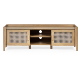 Julian Bowen Sydney 2 Door Rattan Effect Media Unit - Wood - Wilko - thumbnail 4