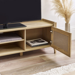Julian Bowen Sydney 2 Door Rattan Effect Media Unit - Wood - Wilko - thumbnail 6