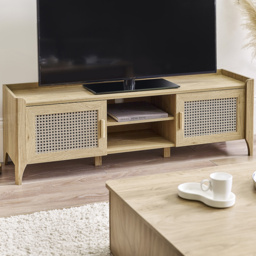 Julian Bowen Sydney 2 Door Rattan Effect Media Unit - Wood - Wilko