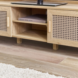 Julian Bowen Sydney 2 Door Rattan Effect Media Unit - Wood - Wilko - thumbnail 7