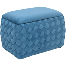Artemis Home Plumeo Blue Velvet Storage Ottoman - Size: 45 x 65 x 43cm - Wilko - thumbnail 4