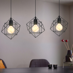EGLO Straiton 3 Light Black Steel Geometric Pendant Lampshade - Size: 110 x 24 x 90.5cm - Wilko - thumbnail 3