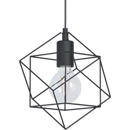 EGLO Straiton 3 Light Black Steel Geometric Pendant Lampshade - Size: 110 x 24 x 90.5cm - Wilko - thumbnail 4