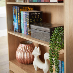 Home Source Clara 3 Shelf Oak Short Bookcase - Brown - Wilko - thumbnail 5