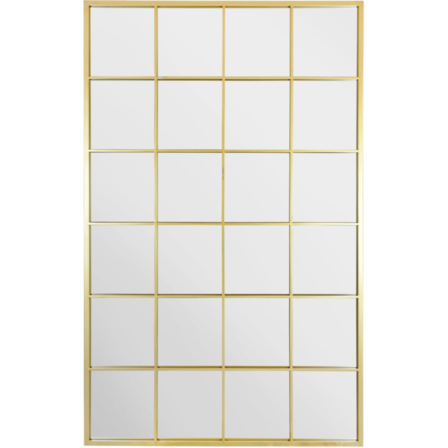 MirrorOutlet The Genestra Gold Modern Window Garden Wall Mirror 174 x 110cm - Size: 174 x 110 x 3cm - Wilko - image 1