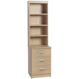 R White Cabinets 3 Drawer 4 Shelf Brown Storage Unit With Hutch - Size: 182.8 x 47.9 x 54cm - Wilko - thumbnail 3