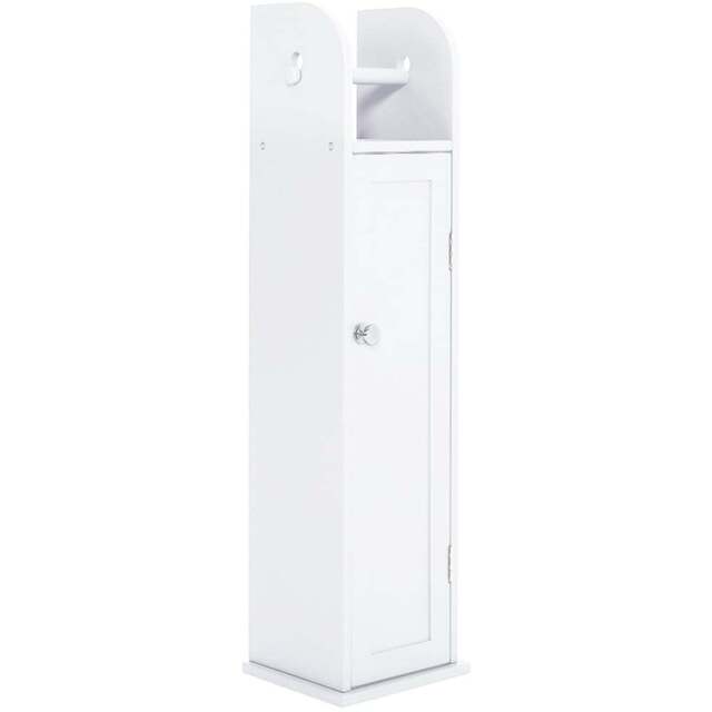 H&O Direct White Wooden Toilet Roll Holder Cabinet - Size: 78 x 20 x 18cm - Wilko - image 1