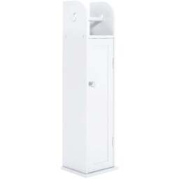H&O Direct White Wooden Toilet Roll Holder Cabinet - Size: 78 x 20 x 18cm - Wilko - thumbnail 1