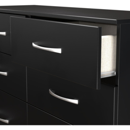 Crowndale Avon 6 Drawer Matt Black Wide Chest of Drawers Ready Assembled - Black Matt - Wilko - thumbnail 7