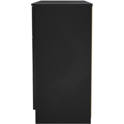 Crowndale Avon 6 Drawer Matt Black Wide Chest of Drawers Ready Assembled - Black Matt - Wilko - thumbnail 4