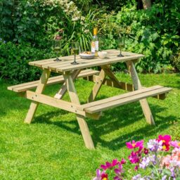 Rowlinson Traditional 4 Seater Picnic Table 1.2m - Brown - Wilko