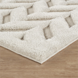 Freya Living Room Area Rug Contemporary 3D Embossed Modern Herringbone Design - Cream 120cm x 170cm - Size: 170 x 120 x 2cm - Desire Rugs - Wilko - thumbnail 6