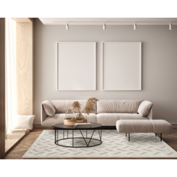 Freya Living Room Area Rug Contemporary 3D Embossed Modern Herringbone Design - Cream 120cm x 170cm - Size: 170 x 120 x 2cm - Desire Rugs - Wilko - thumbnail 7
